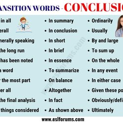 Fine Conclusion Transition Words Useful List Examples Forums Essay Transitions English Phrases Writing