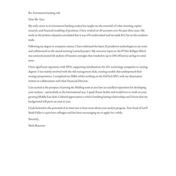 Super Investment Banking Cover Letter Examples Expert Tips Free