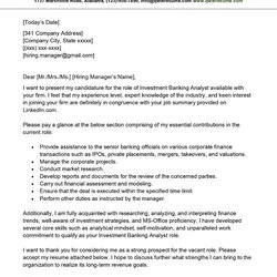 Investment Banking Analyst Cover Letter Examples Sample