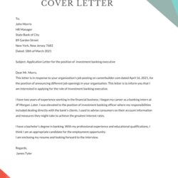 The Highest Quality Investment Banking Cover Letter Template