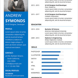 Superb Free Modern Resume Template In Word Format Good