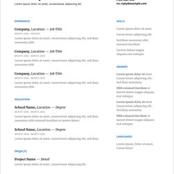 Superior Free Modern Resume Templates Minimalist Simple Clean Design Microsoft Template Google Docs Word