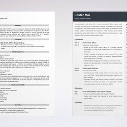 Cool Public Health Resume Sample Objective Skills Examples Example Templates Create
