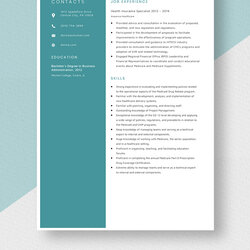 Out Of This World Health Insurance Specialist Resume Template Word Apple Pages