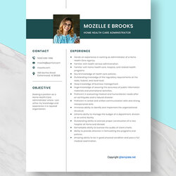 Legit Free Home Health Care Administrator Resume Template Word Pages