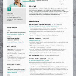 Perfect Medical Free Resume Template Professional Preview