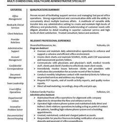 Superlative Resume Example Sample Administrative Examples Administration Assistant Medical Hospital Resumes