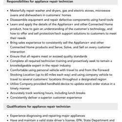 Outstanding Appliance Repair Technician Job Description Velvet Jobs