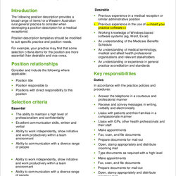 Champion Free Sample Medical Receptionist Resume Templates In Ms Word Job Description Example
