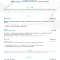 Very Good Medical Receptionist Resume Examples Guide For
