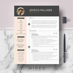 Professional Modern Resume Template Jessica Templates Format References Vitae Curriculum Sold