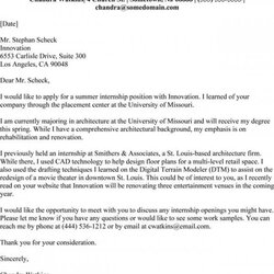 Tremendous Internship Cover Letter Professional Samples Formats Examples
