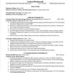 The Highest Standard Librarian Resume Templates Free Sample Example Format Download Simmons Width