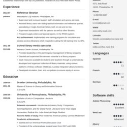 Perfect Librarian Resume Examples Skills Job Description Template Cubic