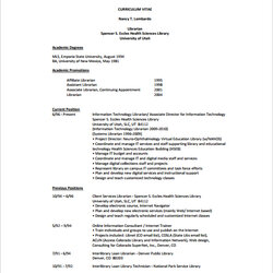 Super Free Sample Librarian Resume Templates In Ms Word Format