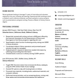 Tremendous Librarian Resume Sample Writing Guide Example Template Public Samples
