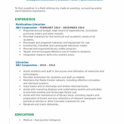 Magnificent Librarian Resume Samples Build