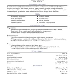 An Effective Librarian Resume Example For Rh Min