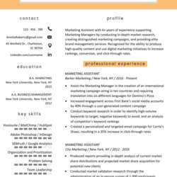 Capital Marketing Assistant Resume Example Tips Genius Template Samples