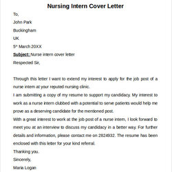 Nursing Cover Letter Template Samples Examples Formats Sample Intern Poem
