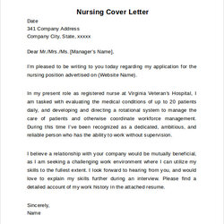 Admirable Free Nursing Cover Letter Examples In Sample Example Simple Report