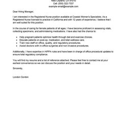 Worthy Nurse Cover Letter Best Registered Examples