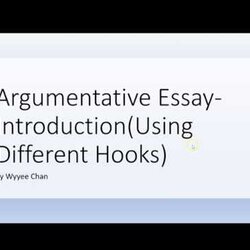 Splendid Argumentative Essay Introduction Hooks