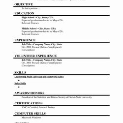 Sterling Resume Template For College Student Microsoft Word Printable Schedule Students Attractive Unique