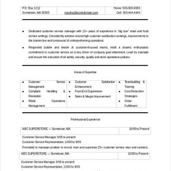 Great Free Sample Customer Service Objective Templates In Ms Word Resume Manager