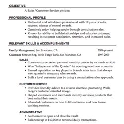 Outstanding Resume Sample Sales Customer Service Job Objective Examples Statement Good Resumes Templates Jobs