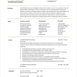 Cool Free Sample Customer Service Objective Templates In Ms Word Resume Job