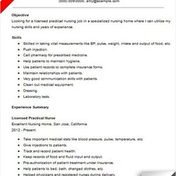 Marvelous Sample Resume For An Experienced Medical Nurse In The Us With No Practical Licensed Examples