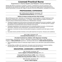 Licensed Practical Nurse Resume Monster Sample Samples Template Nursing Examples Student Example Admin
