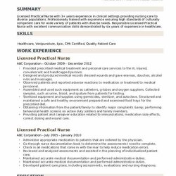 Exceptional Licensed Practical Nurse Resume Samples Nursing Example Diploma