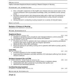 Resume Example Nurse Template Degree Masters