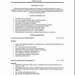 Splendid Machinist Resume Occupational Examples Samples Free Edit With Word Cover Resumes Letters Jobs