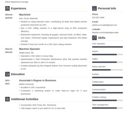 Great Machinist Resume Samples For Machine Operators Tips Example Template Vibes