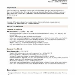 Wonderful General Machinist Resume Samples Manager