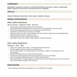 Out Of This World Lathe Machinist Resume Samples Example Programming Engineering