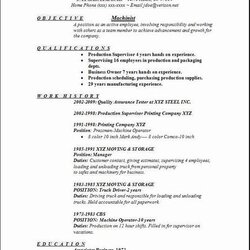 Legit Machinist Resume Occupational Examples Samples Free Edit With Word Resumes Cover