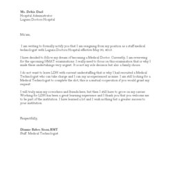 Perfect Resignation Letter Health Care