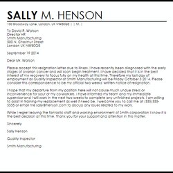 Brilliant Resignation Letter Template Due To Illness Unbelievable Facts About Example Samples Ah Studio