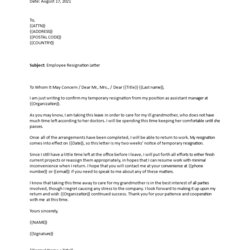 The Highest Standard Resignation Letter Due To Health Template