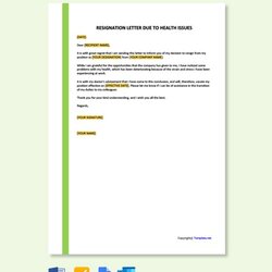 Wizard Resignation Letter Due To Example Free Template Health Issues