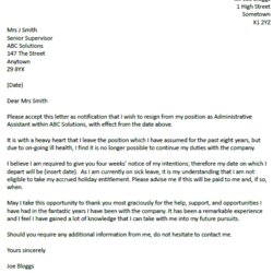 Cool Resignation Letter Due To Health Template Example Illness Org