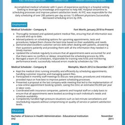 Legit Medical Scheduler Resume Example And Writing Guide Template Rhea