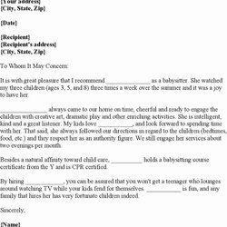 Exceptional Letter Of Recommendation For Babysitter Reference Colleague Lovely Sample Templates Free
