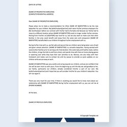 High Quality Babysitter Reference Letter Templates Free Sample Example Format Template Letters Google Docs