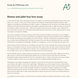 Romeo And Juliet True Love Essay Example Words