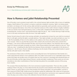 Terrific How Is Romeo And Juliet Relationship Presented Essay Example